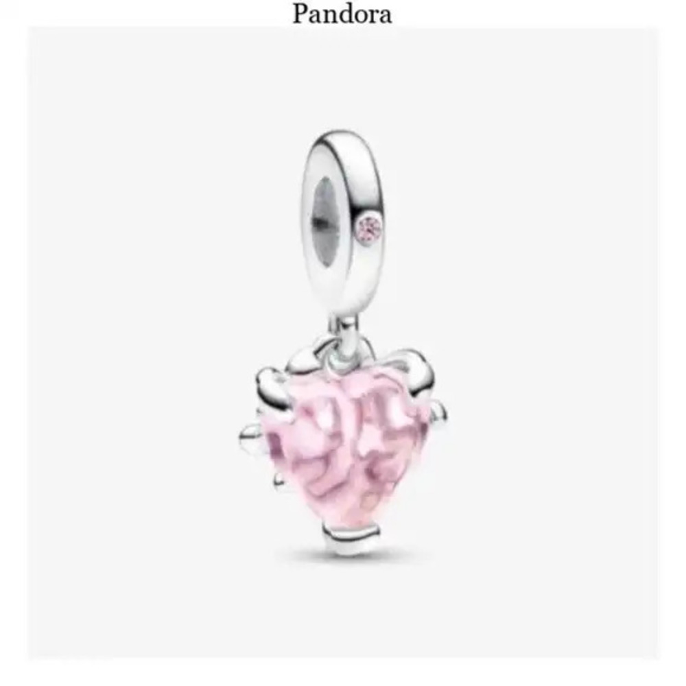 Pandora Pink Family Tree & Heart Dangle Charm
